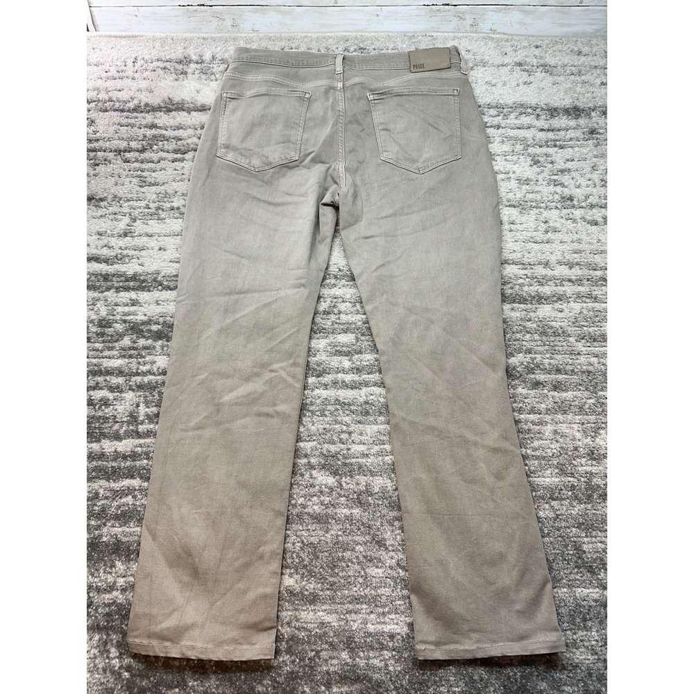 PAIGE Normandie Pants Mens 34 Gray Straight Leg Stretch Casual Jeans - Picture 3 of 9